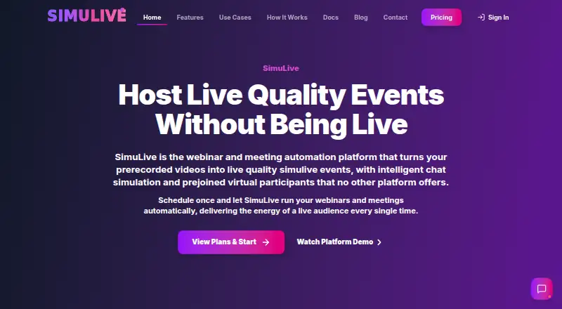 SimuLive's website