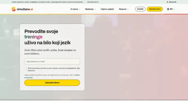 Simultano's website