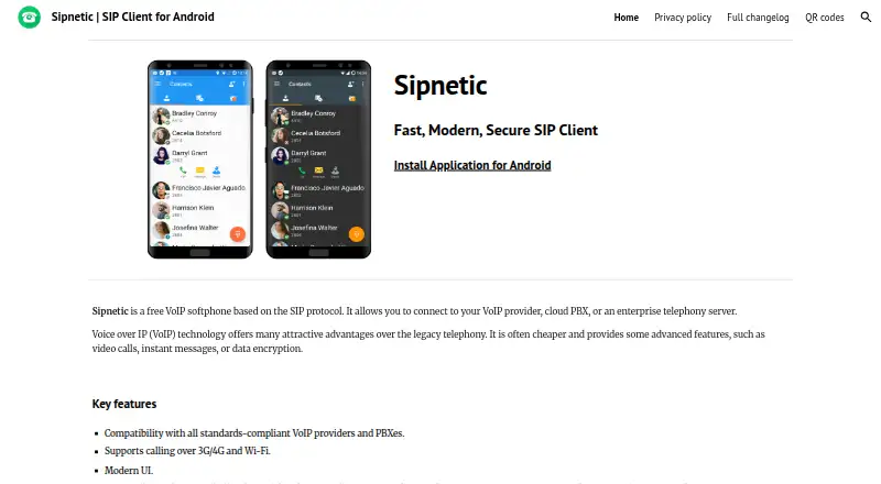 The Sipnetic homepage
