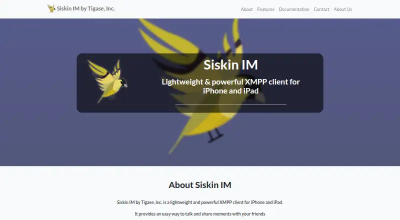 The Siskin IM homepage