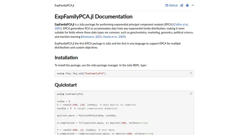 ExpFamilyPCA.jl's website