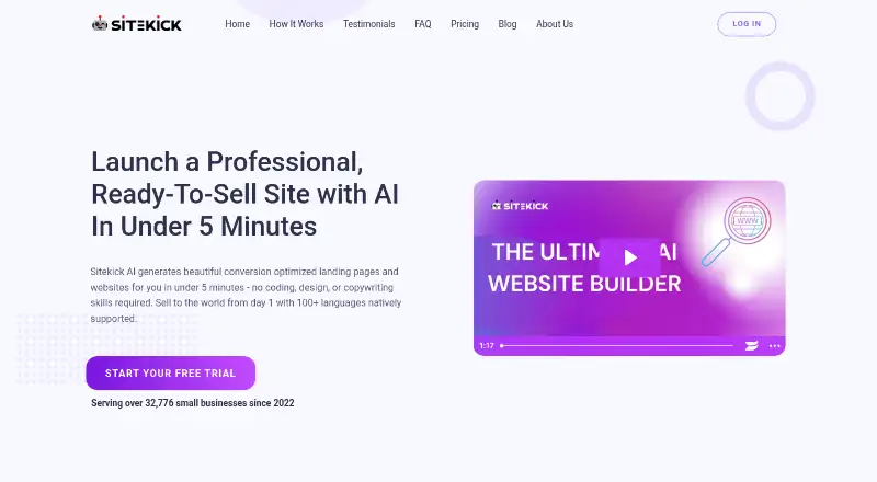 Sitekick AI's website