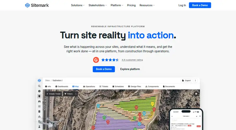 Sitemark's website