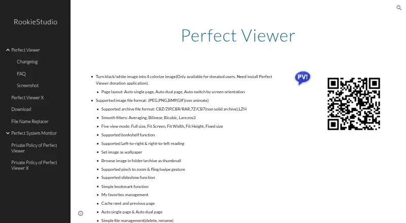 Perfect Viewer's website