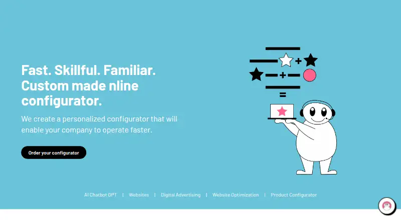 The SiWeb Online Product Configurator homepage