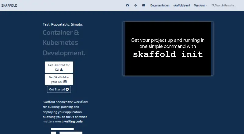 The Skaffold homepage
