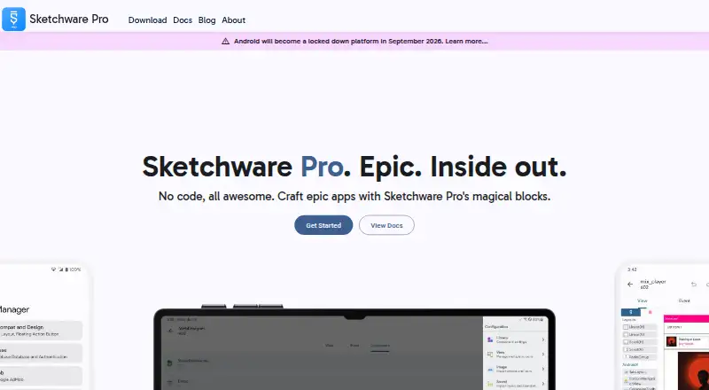 The Sketchware Pro homepage