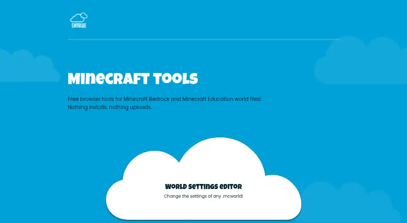 SkyBlue MCEE Minecraft Tools's website