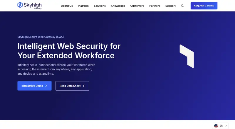 Skyhigh Secure Web Gateway's website