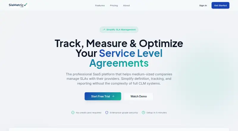 The SlaMetric homepage