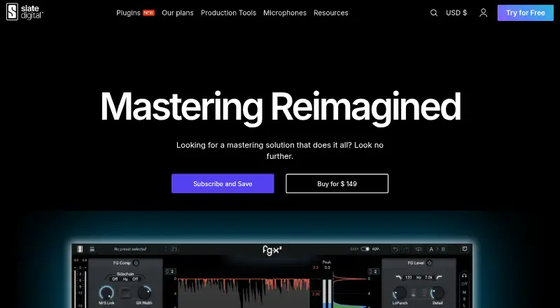The Slate Digital FG-X 2 homepage