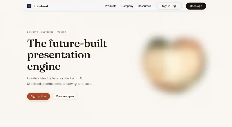 The Slidebook homepage