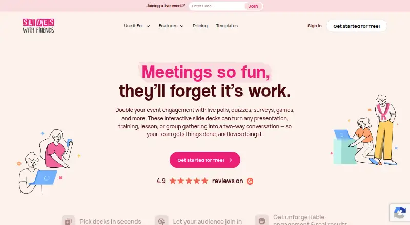 The Slides With Friends homepage