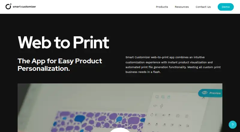 The Smart Customizer homepage
