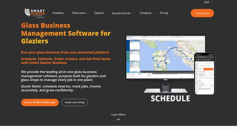 Smart Glazier Business's website