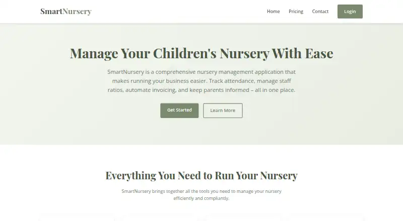 SmartNursery's website