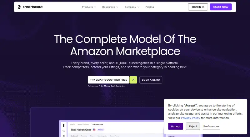 SmartScout's website
