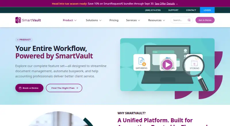 SmartVault's website