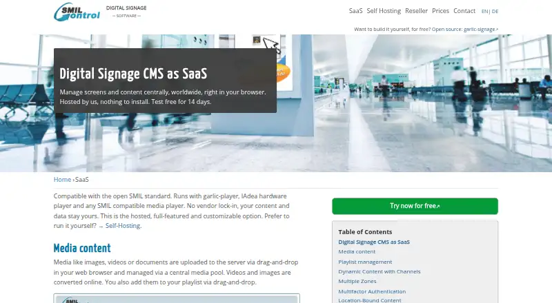 SmilControl CMS's website