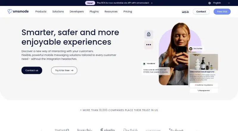 The smsmode RCS API homepage