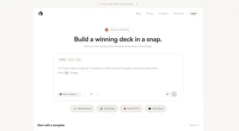 The Snapdeck homepage