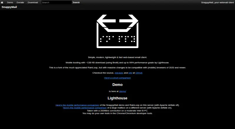 SnappyMail's website