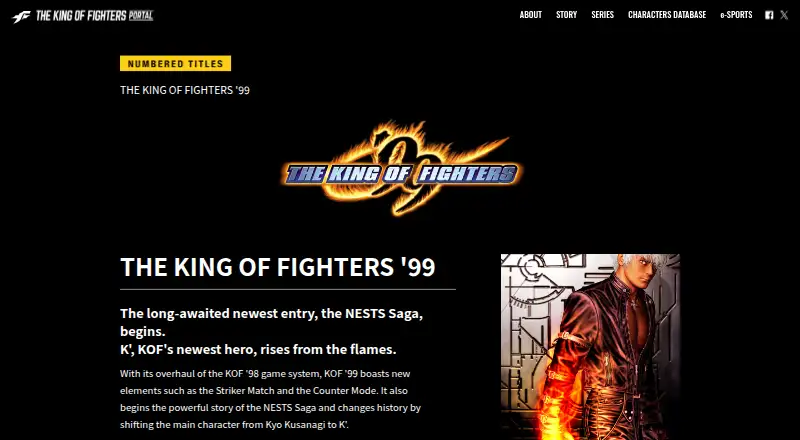 The King of Fighters '99's website