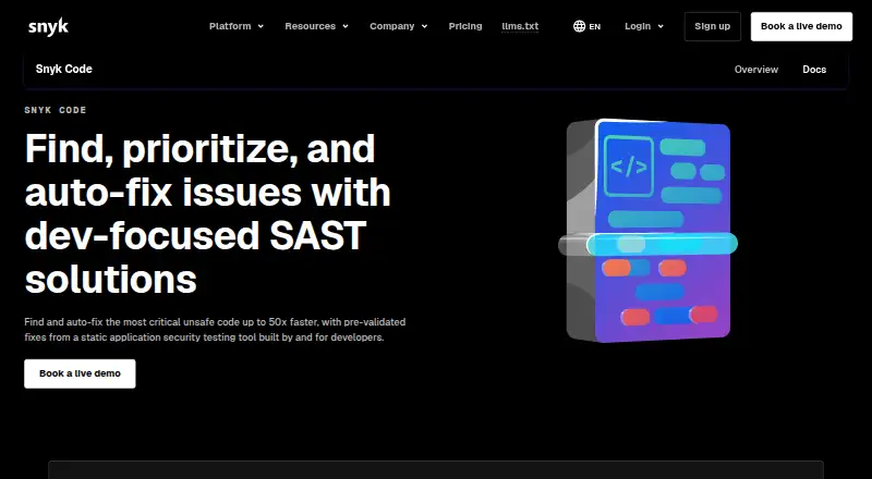 Snyk Code's website