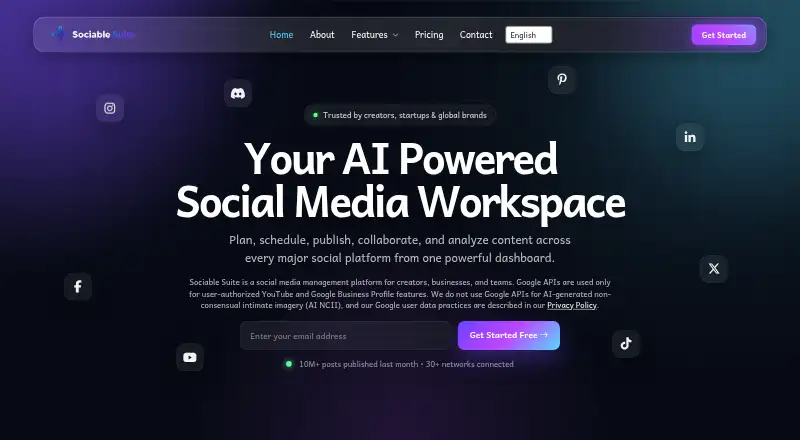 Sociable Suite's website