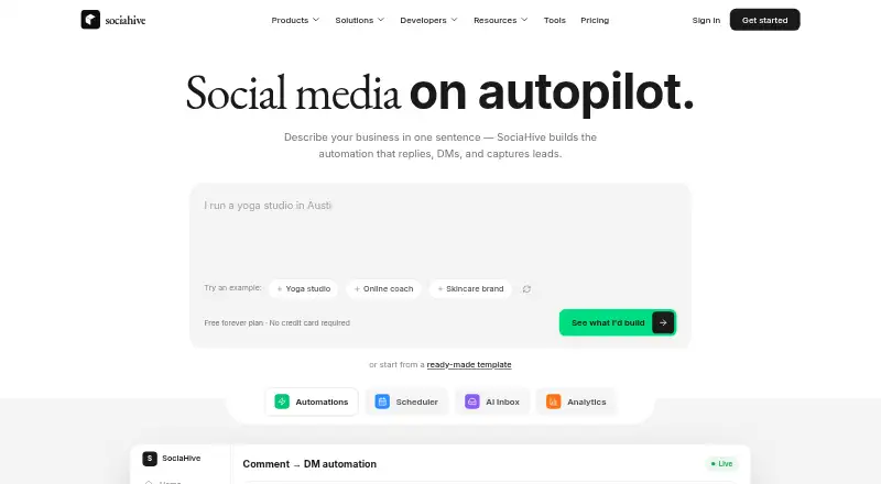 SociaHive's website