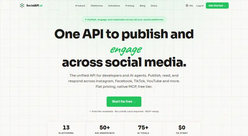SocialAPI.ai's website