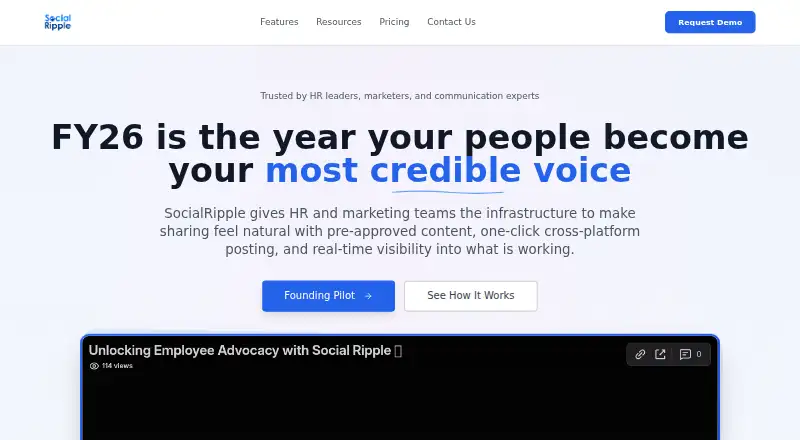 The SocialRipple homepage