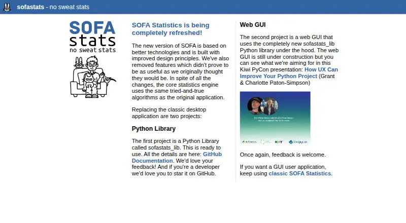 SOFA Statistics's website