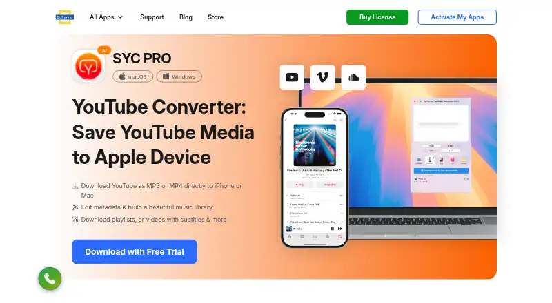 The Softorino YouTube Converter homepage
