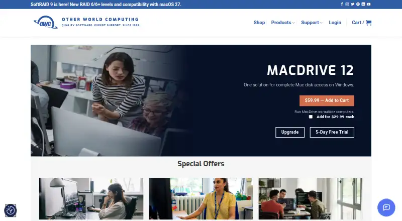 The MacDrive homepage