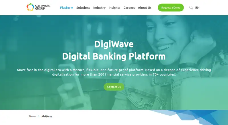DigiWave Digital Banking Platform's website