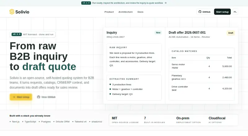 The Solivio homepage