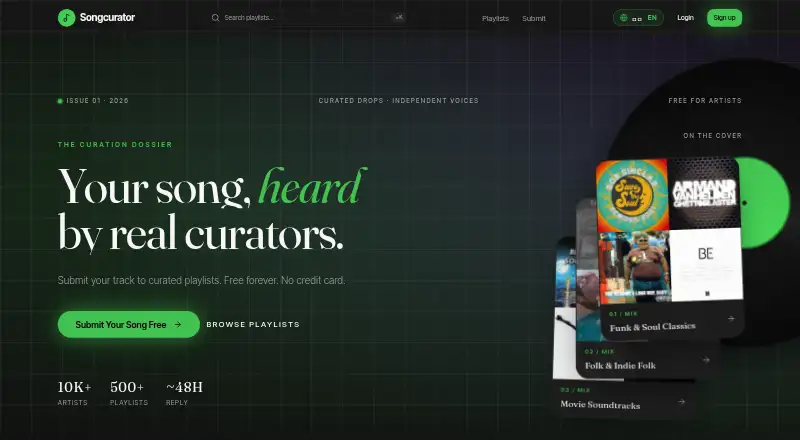 Songcurator's website