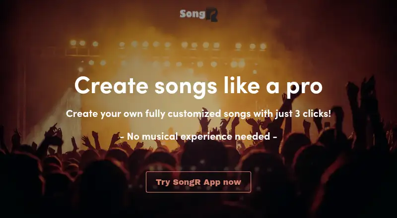 The SongR homepage