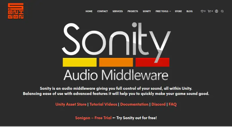 Sonity's website