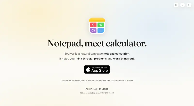 Soulver's website
