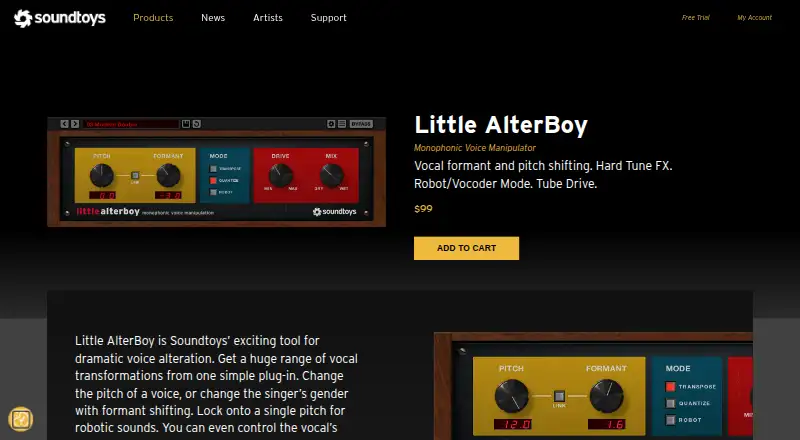 Soundtoys Little AlterBoy's website
