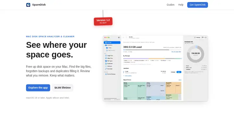 The SpareDisk homepage