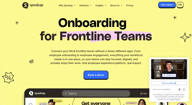 The Speakap homepage