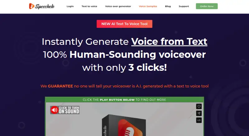 The Speechelo homepage
