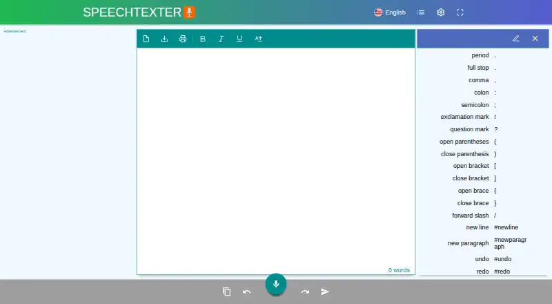 SpeechTexter's website