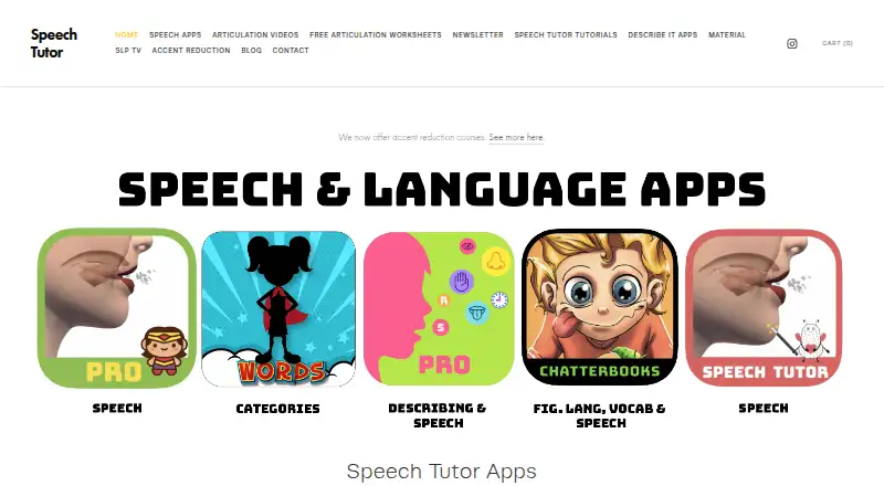 Speech Tutor's website