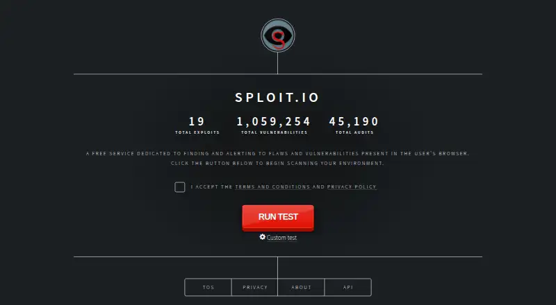 The Sploit.io homepage