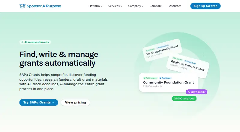 SAPu Grants's website