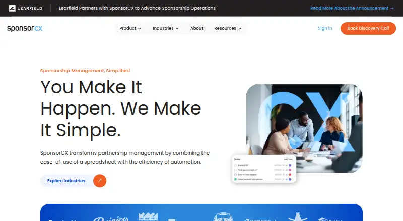 SponsorCX's website